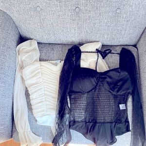 Mesh Long Sleeve Bodysuits